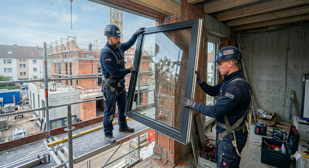 Fenstermonteure am arbeiten